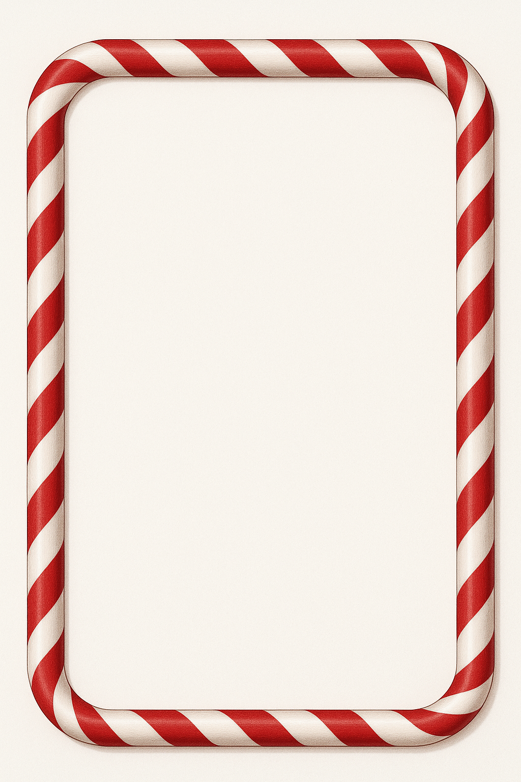 Red and white striped candy cane border with rounded corners.